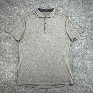 Lululemon Shirt Mens Extra Large Gray Heathered Evolution Polo Lightweight